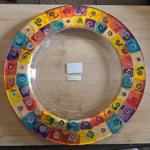 Berkeley Designs Abstraction NWOT Circles Candle Plate Hand Painted Metallic